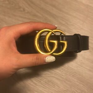 Gucci GG marmont thin belt - Black